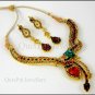 Star Tail CZ Studded Necklace Set 431 Multi