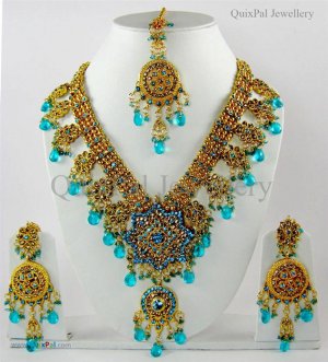 Beauty Face Rani Haar Studded with CZ in Golden 424