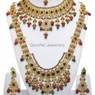 Indian Costume Jewelry Multi-Stone Bridal Set 706 Multi