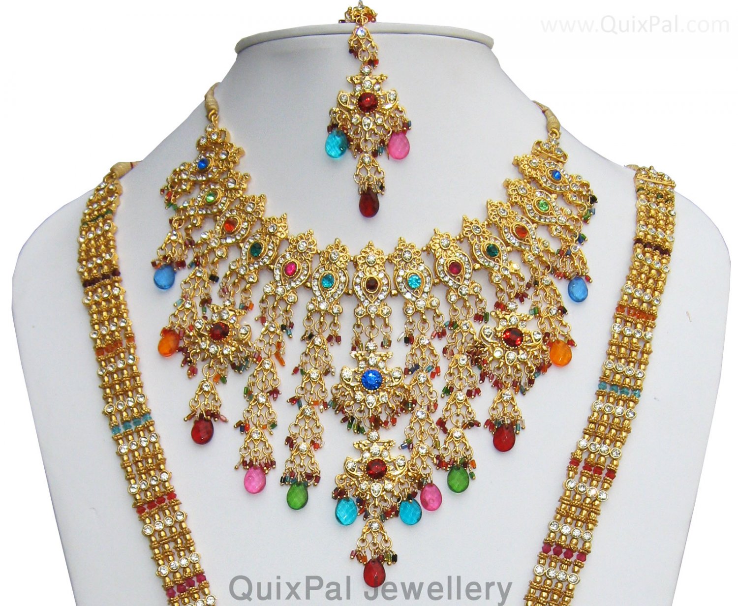 Indian Costume Jewelry Sorahi Bridal Jewelry Set 708 Multi