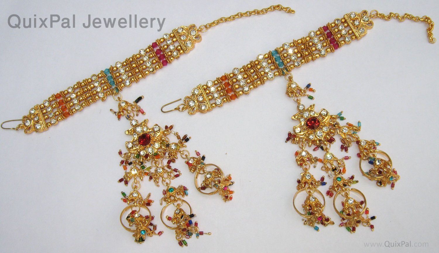 Indian Costume Jewelry Sorahi Bridal Jewelry Set 708 Multi