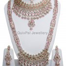 Slivery Pink Indian Costume Jewelry Dulhan Set 709
