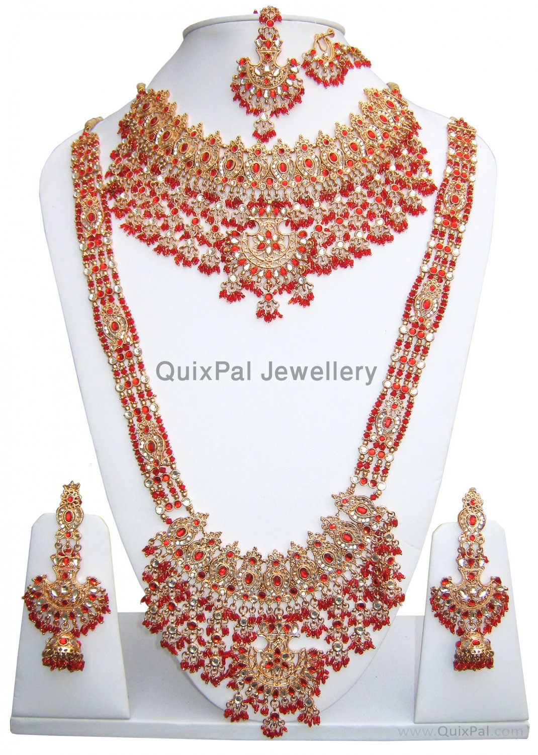Indian Costume Jewellery Surkh Bagh Dulhan Set 710 Red