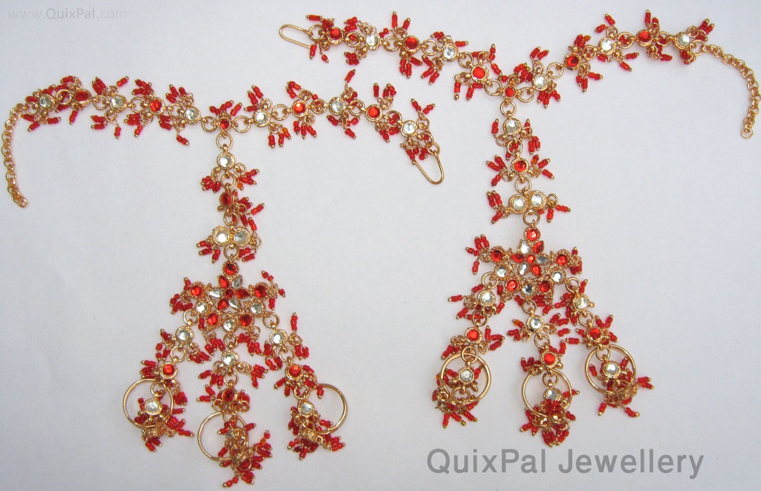 Indian Costume Jewellery Surkh Bagh Dulhan Set 710 Red