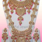 Jodha Akbar Indian Wedding Jewelry Set 811 Magenta With Matha Patti