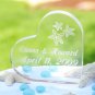 Beach Wedding Acrylic Heart Cake Topper