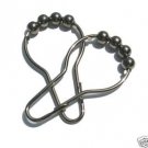 Polished Nickel Rollerball Shower Curtain Rings