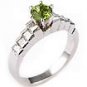 Peridot Diamond Ring 1/4 CT White Gold