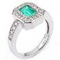 1/5 CT Emerald Fashion Diamond Ring 14k WG