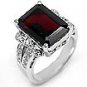 0.40 CT Round & Garnet Diamond Ring 14k WG