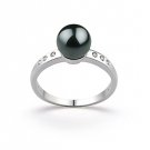 Black Japanese Akoya Ring