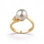 White Japanese Akoya Ring -