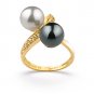Black and White Japanese Akoya Ring