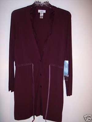 $109~NINE WEST LONG SWEATER CARDIGAN TOP 1X~NEW