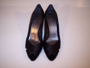 FERRAGAMO BLACK HEELS SHOES PUMPS SANDALS  ~10 B