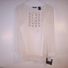 NWT~LIZ CLAIBORNE WHITE SHIRT BLOUSE TOP SIZE M NEW