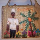 RARE~ANTIQUE 1950s BAHAMAS BAG TOTE PURSE STRAW VINTAGE