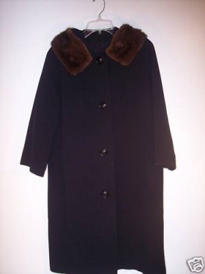 MINK FUR BLACK HOLLYWOOD 50s GLAMOUR COAT~WOW!!