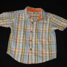 Faded Glory Baby Boys 18-24 Months Shortsleeve Plaid Button Up Sweatshirt