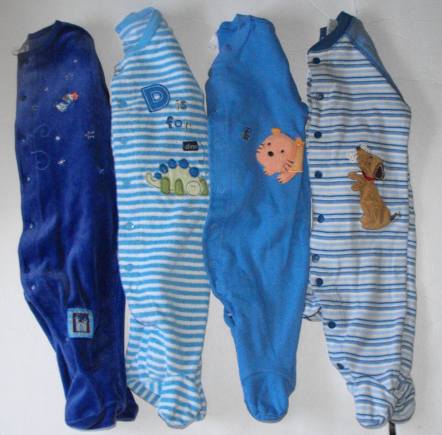 Carter's Baby Boy Blue 36 Months Sleepers Lot of 4