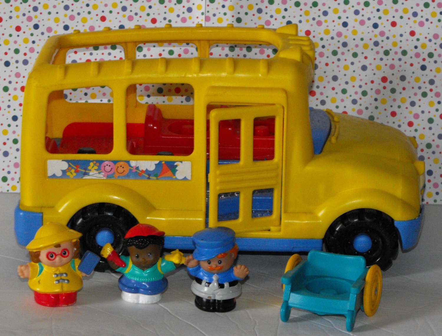 2*SOLD~Fisher Price Little People School Bus Complete
