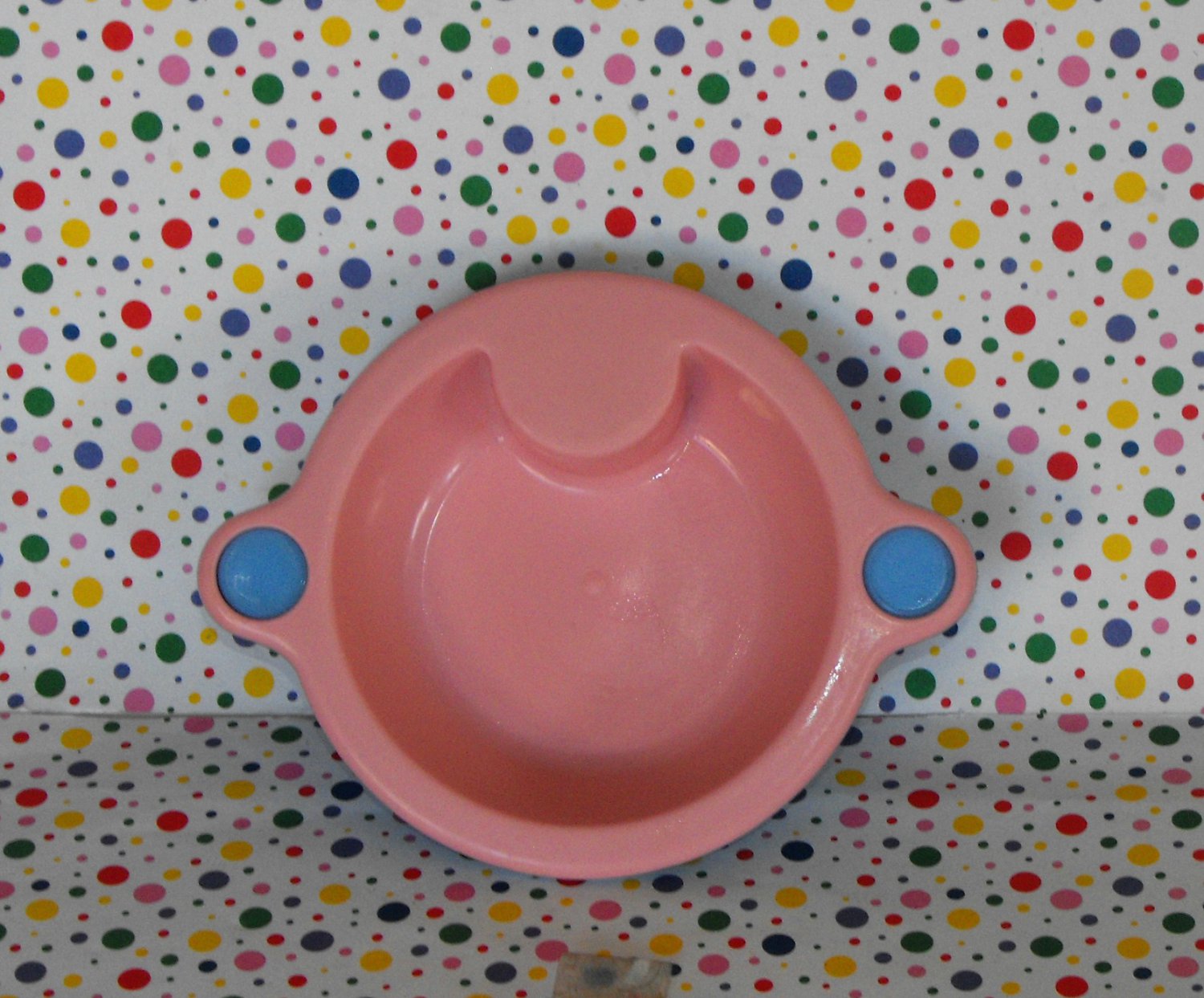 Vintage Pink and Blue Baby Doll Feeding Food Bowl