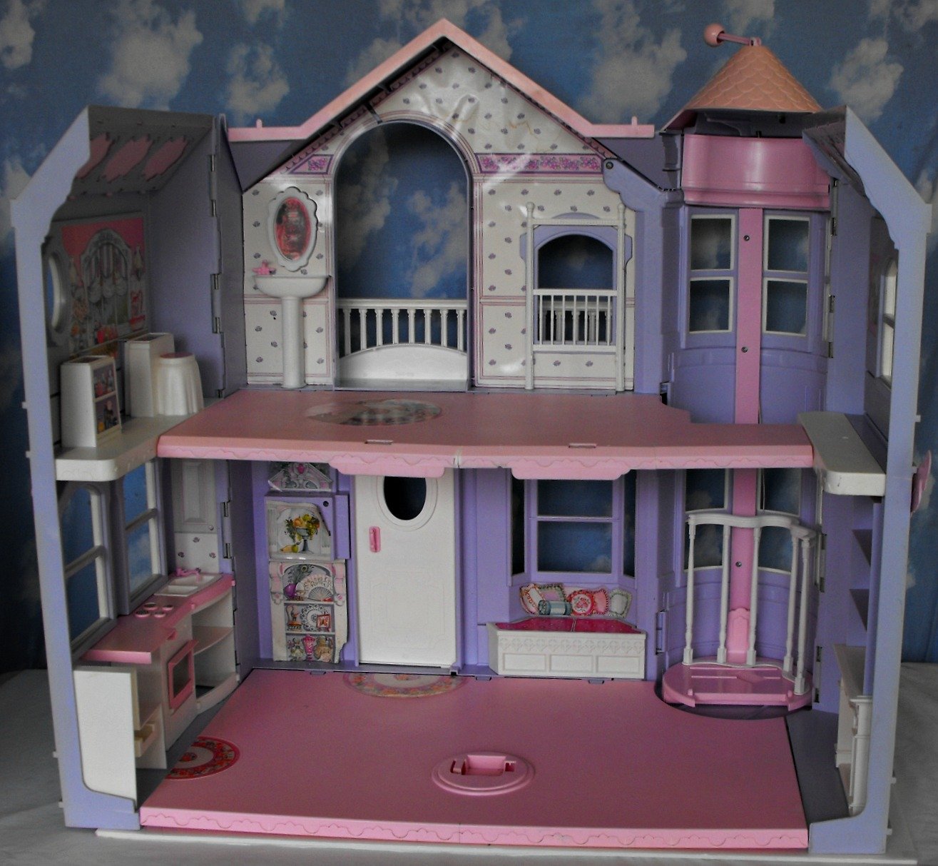 *12/13*SOLD~Barbie Dream House Dollhouse 2000~Purple ~Working Elevator