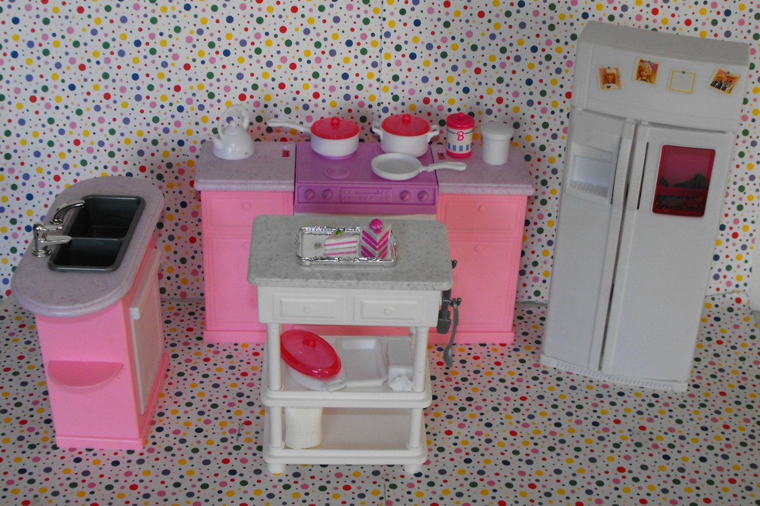 Barbie Kitchen PlaysetLOADED With Accessories! Dollhouse Furniture