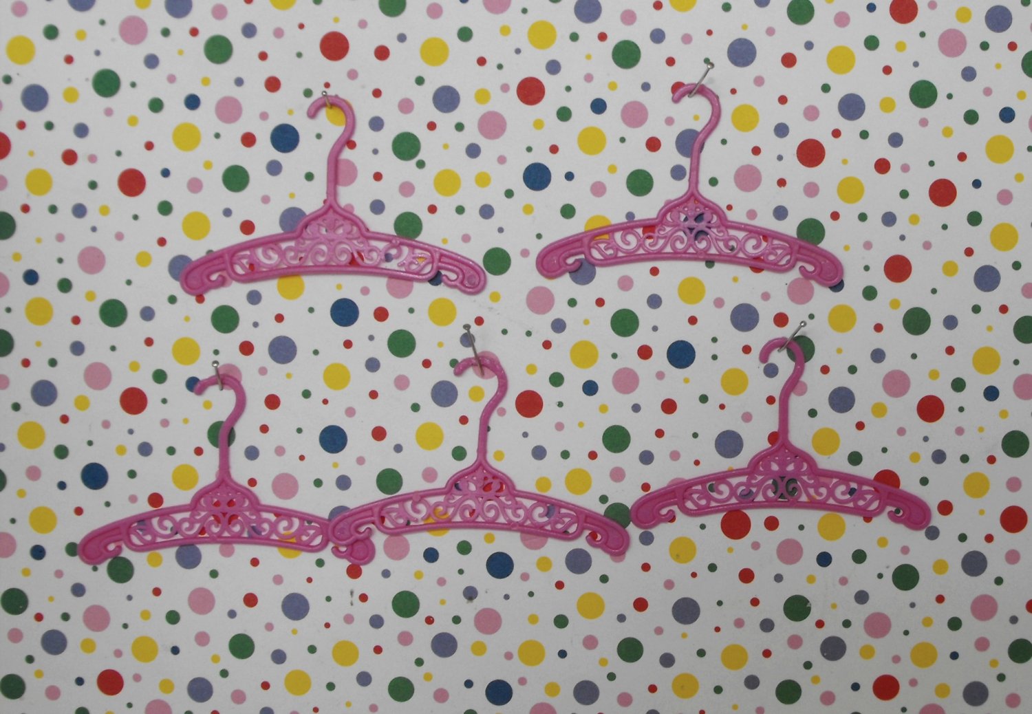 Barbie Vintage Filigree Hangers Pink Lot of 5