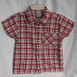 Baby Boy Short Sleeve Button Up Plaid Shirt 12 Months