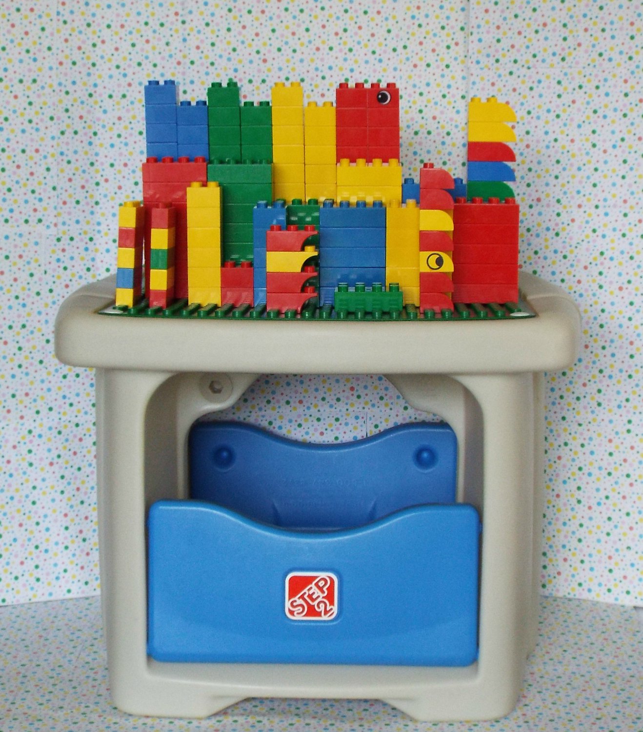 step 2 lego duplo table with under storage