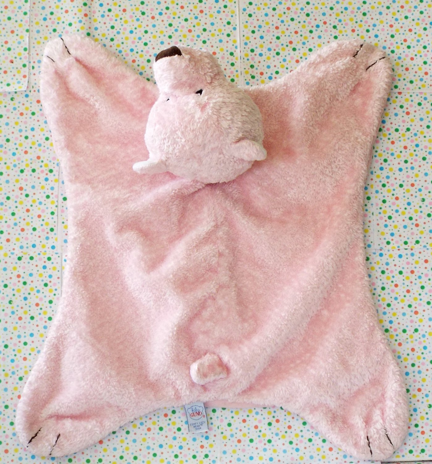 gund pink bear blanket