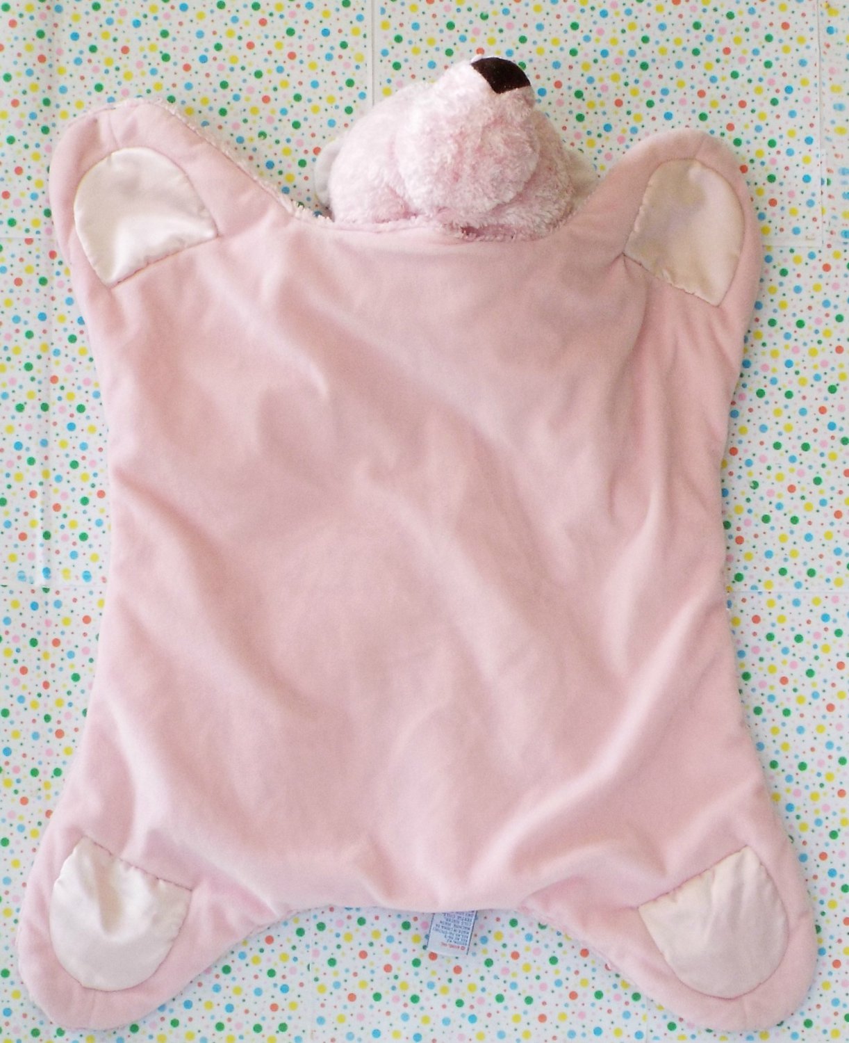 gund pink bear blanket