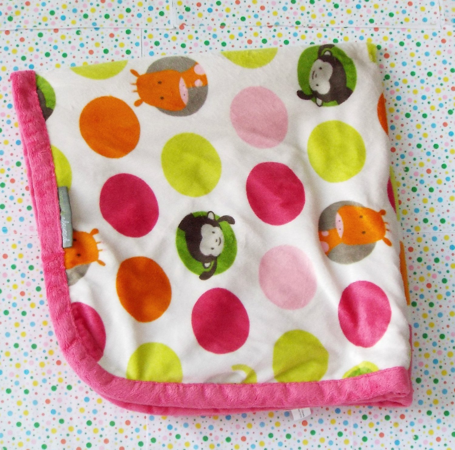 *1/16*SOLD~Blankets and Beyond Baby Pink Circles Jungle Security ...