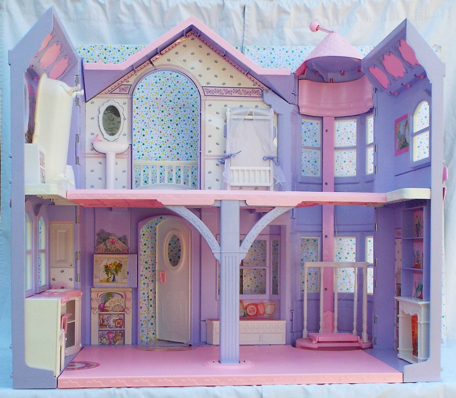 615sold~barbie Dream House Dollhouse 2000~purple ~working Elevator