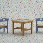 Fisher Price Loving Family Dollhouse Brown Kitchen Table and Chairs