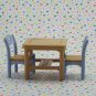 Fisher Price Loving Family Dollhouse Brown Kitchen Table and Chairs