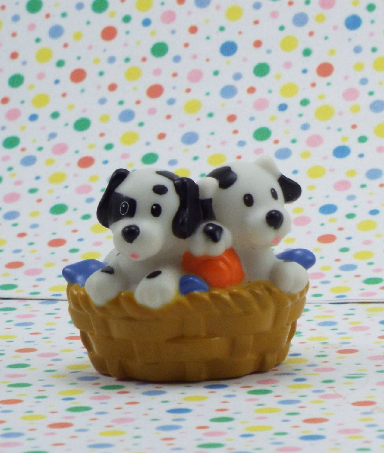 Fisher Price Little People Basket of Puppies Dogs 