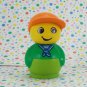 Lego Duplo Primo Bath Time Boat Figure Green Base Orange Baseball Hat