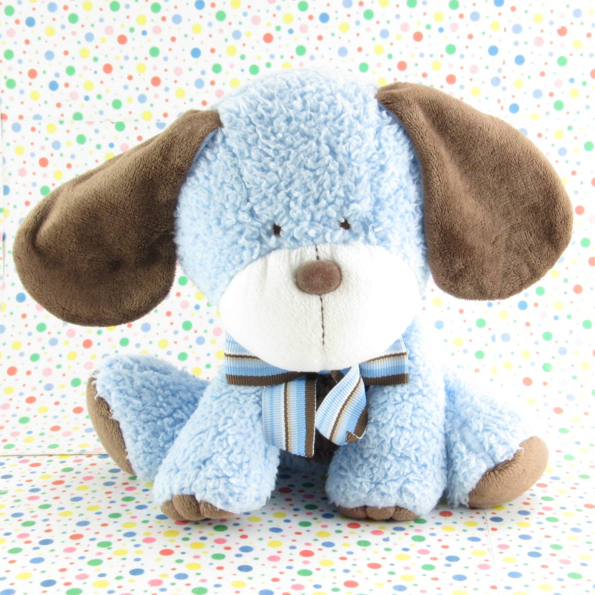 blue stuffed puppy