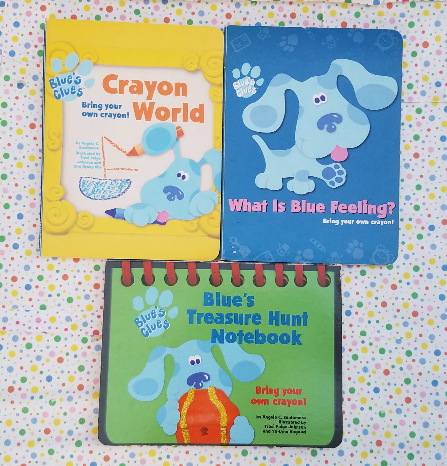 Blues Clues Bring Your Own Crayon Hardboard Books Lot of 3