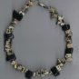 Black Agate and Dalmatian Jasper Bracelet