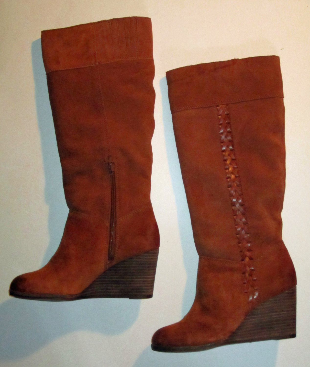 brown suede tall boots