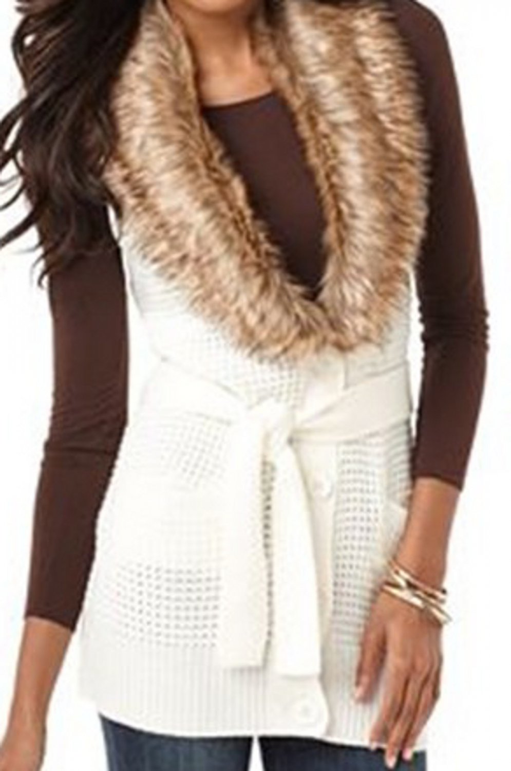 white fur sweater women