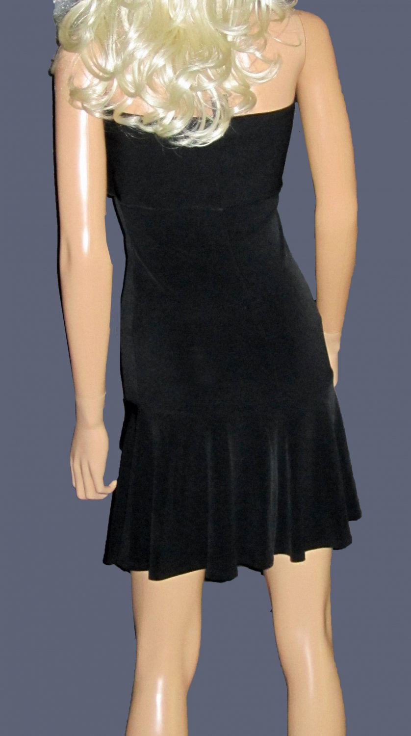 Victoria S Secret Black Strapless Flirty Evening Dress Xxs 197228