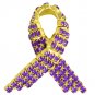 TANZANITE GEMSTONE AWARENESS  RIBBON  PIN