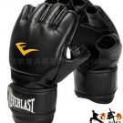 Everlast boxing gloves, protect thumb black MMA Gloves, half finger glove