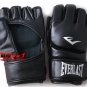 Everlast boxing gloves, protect thumb black MMA Gloves, half finger glove