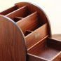 Wood office supplies multi-function pen holder