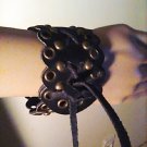 Wrist Cuff Handmade From Recycled Belt, Men or Women Faux Leather Studs
